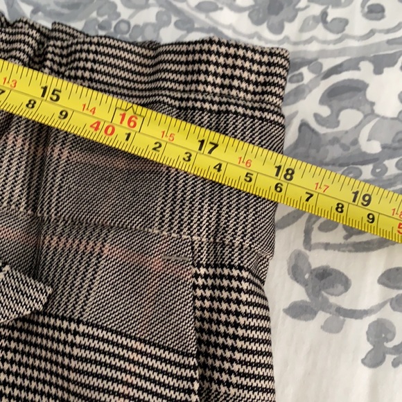 Dynamite paper bag waist pants in brown plaid. - Picture 7 of 8